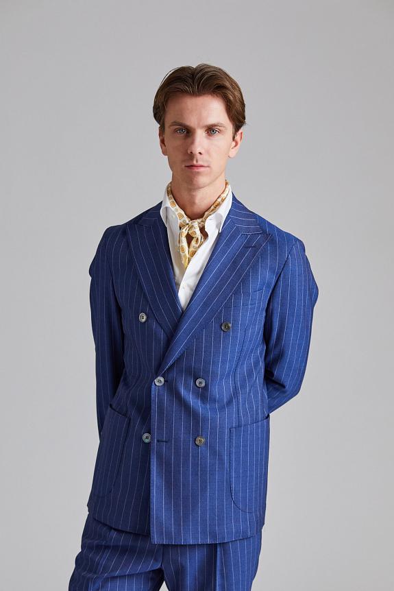 Onesto Vicenza Suit Tropical Pinstripe Blue-6